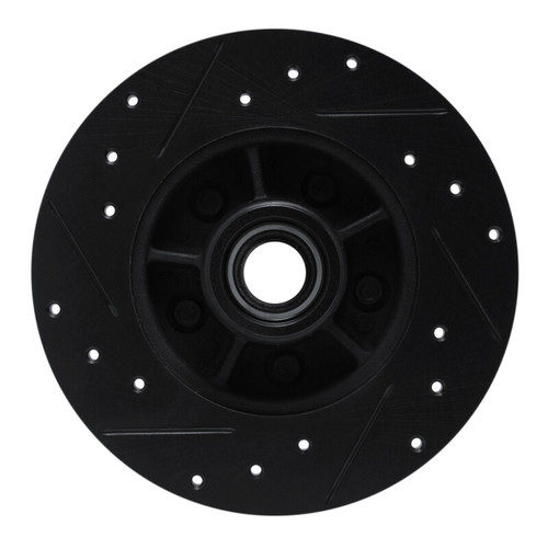R1 84-87 Pontiac Fiero Front Right Drilled & Slotted Black Brake Rotor