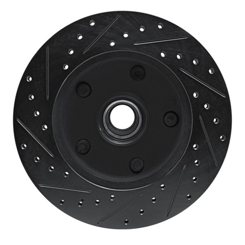 R1 94-01 Ford E-150 Econoline Front Right Drilled & Slotted Black Brake Rotor