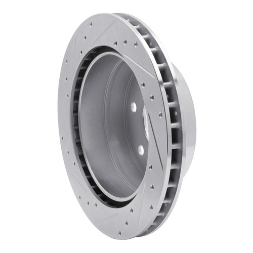 R1 00-14 Cadillac Escalade Rear Right Drilled & Slotted Silver Brake Rotor
