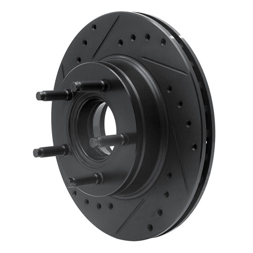 R1 93-94 Ford Explorer Front Left Drilled & Slotted Black Brake Rotor