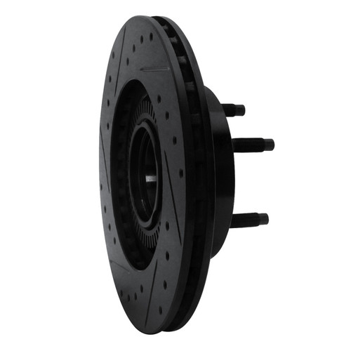 R1 93-94 Ford Explorer Front Right Drilled & Slotted Black Brake Rotor