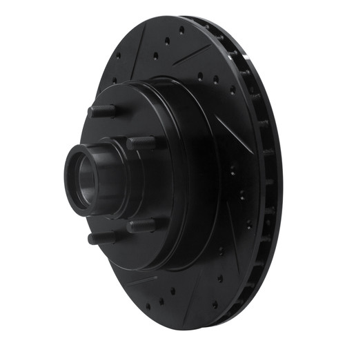 R1 91-96 Buick COMMERCIAL CHASSIS Front Left Drilled & Slotted Black Brake Rotor