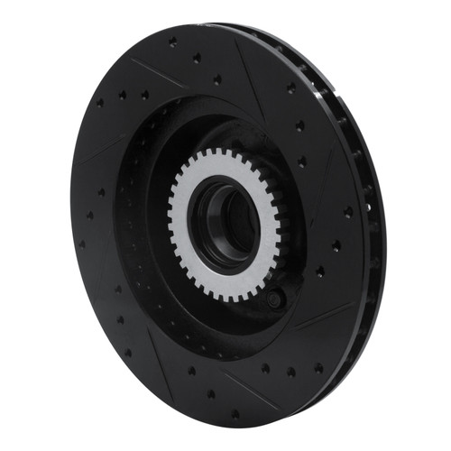 R1 91-96 Buick COMMERCIAL CHASSIS Front Left Drilled & Slotted Black Brake Rotor