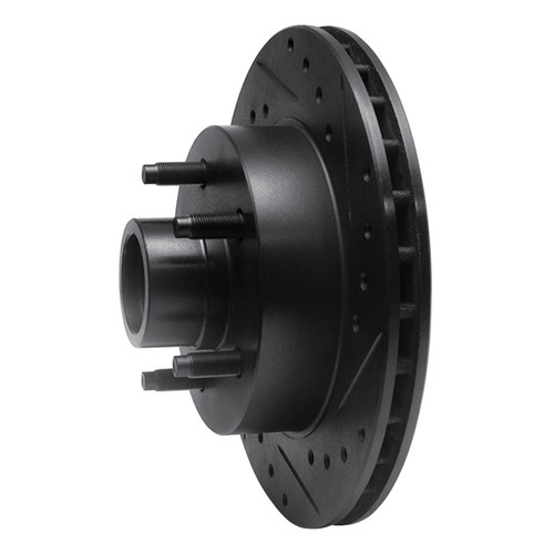 R1 86-92 Ford Bronco II Front Right Drilled & Slotted Black Brake Rotor