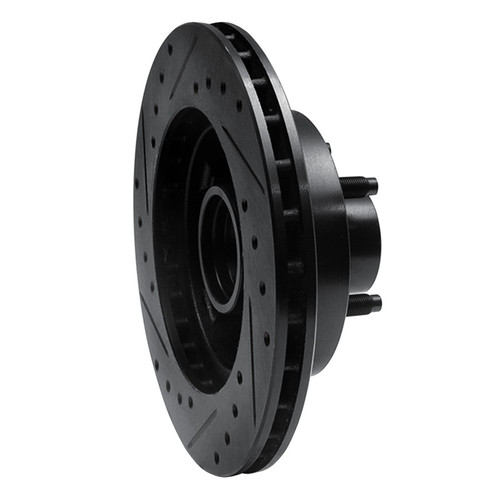 R1 86-92 Ford Bronco II Front Right Drilled & Slotted Black Brake Rotor