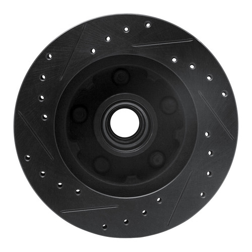 R1 86-92 Ford Bronco II Front Right Drilled & Slotted Black Brake Rotor
