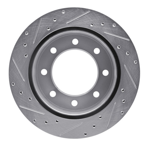 R1 99-20 Chevy Silverado 2500 HD/2500 HD Classic Rear Right Drilled & Slotted Silver Brake Rotor