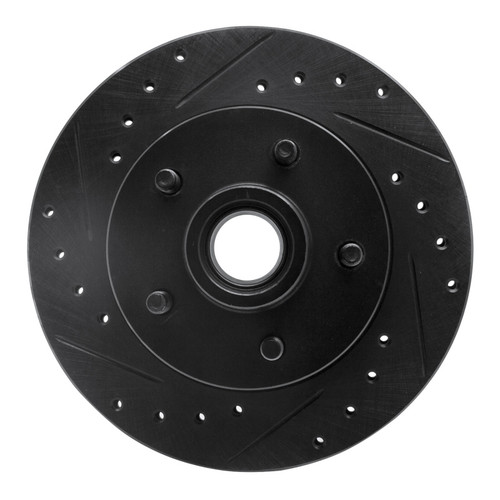 R1 86-92 Ford Bronco II Front Left Drilled & Slotted Black Brake Rotor