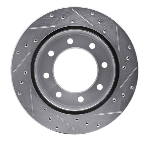 R1 99-20 Chevrolet Express 3500 Rear Left Drilled & Slotted Silver Brake Rotor