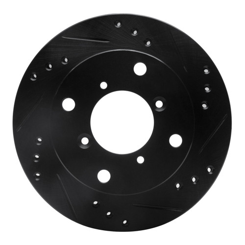 R1 89-01 Chevrolet Metro Front Right Drilled & Slotted Black Brake Rotor