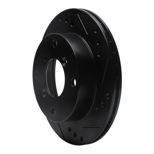 R1 89-01 Chevrolet Metro Front Right Drilled & Slotted Black Brake Rotor