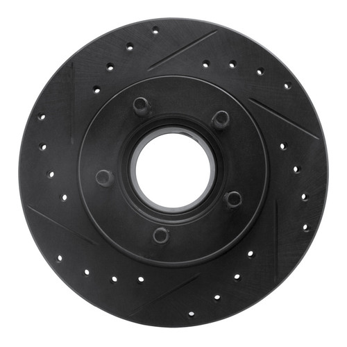 R1 90-94 Ford Explorer Front Left Drilled & Slotted Black Brake Rotor