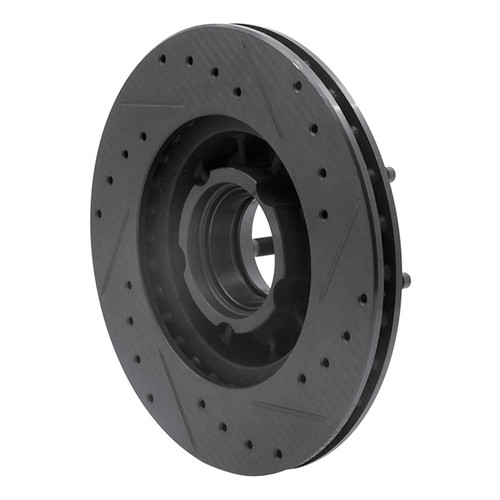 R1 90-94 Ford Explorer Front Left Drilled & Slotted Black Brake Rotor