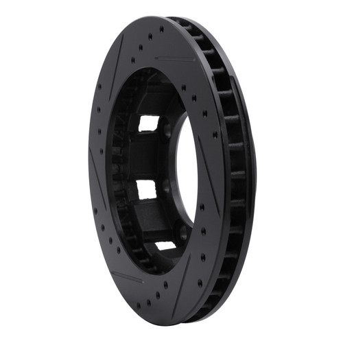 R1 71-91 Chevrolet P30 Van Front Right Drilled & Slotted Black Brake Rotor