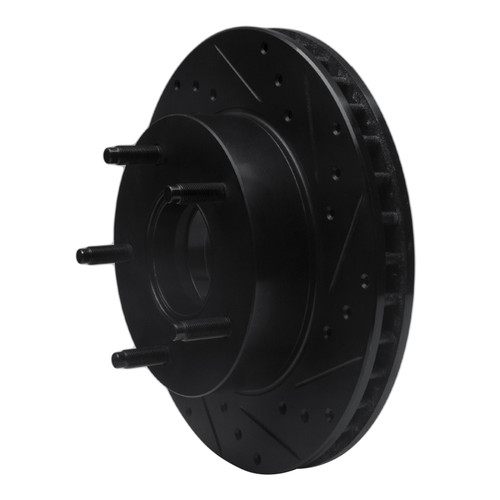 R1 86-88 Ford Bronco Front Right Drilled & Slotted Black Brake Rotor