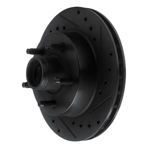 R1 83-97 Ford AEROSTAR Front Right Drilled & Slotted Black Brake Rotor