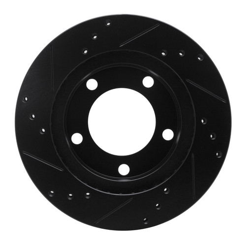 R1 76-93 Ford F-150 4WD Front Right Drilled & Slotted Black Brake Rotor ECB-54109R