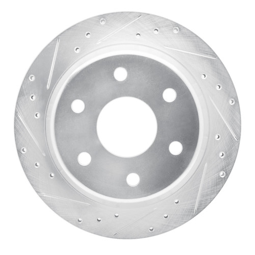 R1 99-07 Chevrolet AVALANCHE 1500 Rear Left Drilled & Slotted Silver Brake Rotor