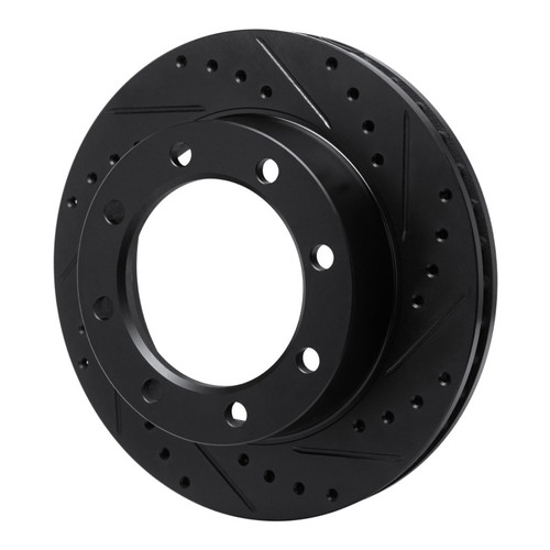 R1 77-79 Ford F-250 4WD (Excl Super Duty) Front Right Drilled & Slotted Black Brake Rotor