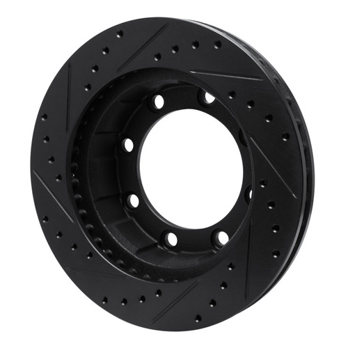 R1 77-79 Ford F-250 4WD (Excl Super Duty) Front Right Drilled & Slotted Black Brake Rotor