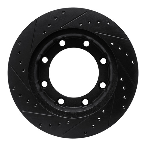 R1 77-79 Ford F-250 4WD (Excl Super Duty) Front Right Drilled & Slotted Black Brake Rotor