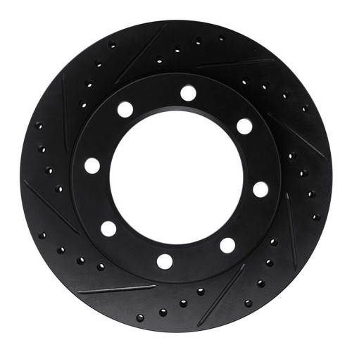 R1 77-79 Ford F-350 4WD (Excl Super Duty) Front Left Drilled & Slotted Black Brake Rotor