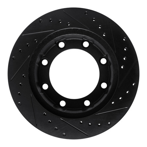R1 77-79 Ford F-350 4WD (Excl Super Duty) Front Left Drilled & Slotted Black Brake Rotor