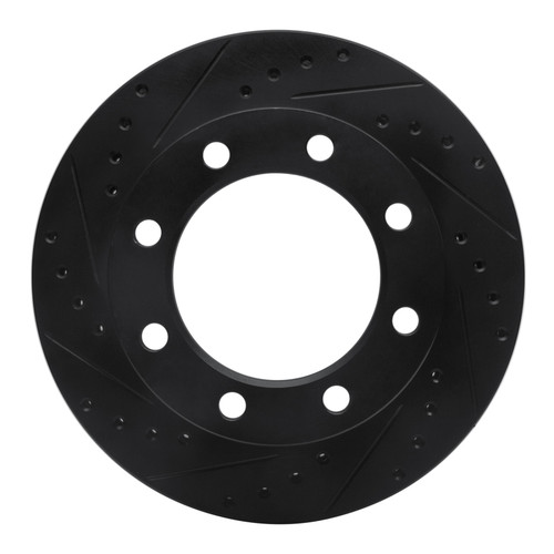 R1 76-79 Ford F-250 4WD (Excl Super Duty) Front Left Drilled & Slotted Black Brake Rotor