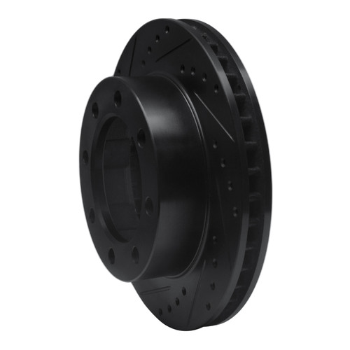 R1 76-79 Ford F-250 4WD (Excl Super Duty) Front Left Drilled & Slotted Black Brake Rotor