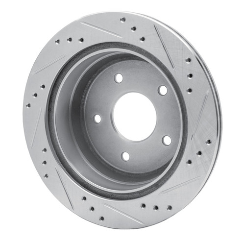 R1 98-05 Chevrolet Blazer Rear Left Drilled & Slotted Silver Brake Rotor
