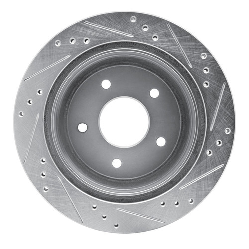 R1 98-05 Chevrolet Blazer Rear Left Drilled & Slotted Silver Brake Rotor