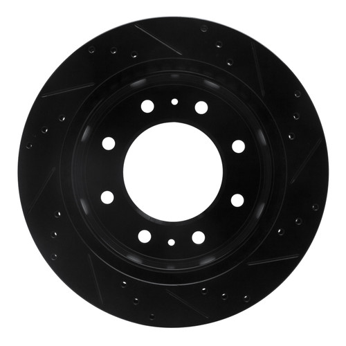 R1 11-25 Chevrolet Silverado 3500 HD Rear Left Drilled & Slotted Black Brake Rotor