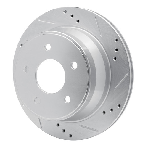 R1 97-05 Chevrolet Blazer Rear Right Drilled & Slotted Silver Brake Rotor