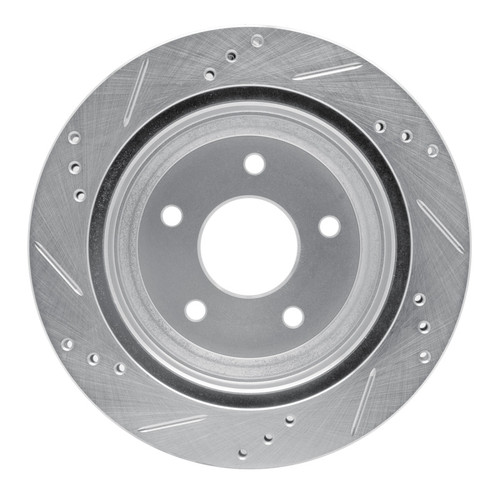 R1 97-05 Chevrolet Blazer Rear Right Drilled & Slotted Silver Brake Rotor