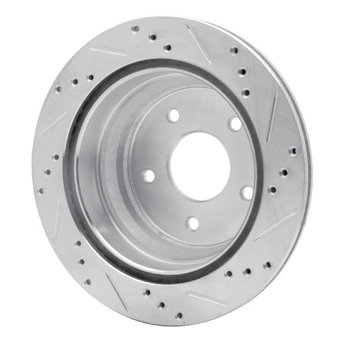 R1 97-05 Chevrolet S10 Rear Left Drilled & Slotted Silver Brake Rotor