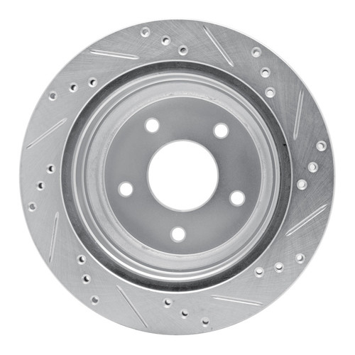 R1 97-05 Chevrolet S10 Rear Left Drilled & Slotted Silver Brake Rotor