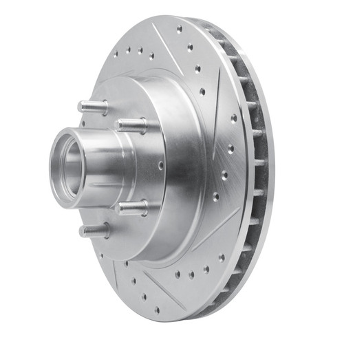 R1 93-95 Chevrolet G10 Front Right Drilled & Slotted Silver Brake Rotor EDZ-48025R