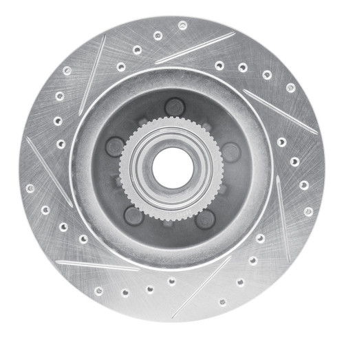 R1 93-95 Chevrolet G10 Front Right Drilled & Slotted Silver Brake Rotor EDZ-48025R
