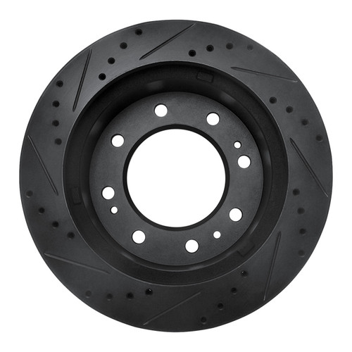 R1 11-25 Chevrolet Silverado 3500 HD Front Right Drilled & Slotted Black Brake Rotor