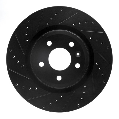 R1 11-19 Ford Flex Front Left Drilled & Slotted Black Brake Rotor