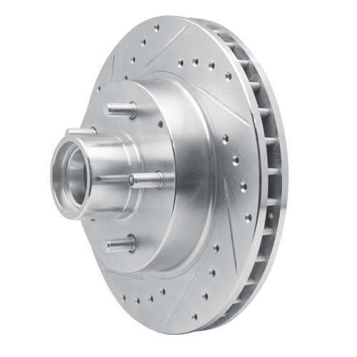 R1 93-95 Chevrolet G10 Front Left Drilled & Slotted Silver Brake Rotor EDZ-48025L