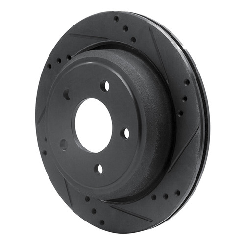R1 10-11 Ford Ranger (USA/Canada) Rear Right Drilled & Slotted Black Brake Rotor