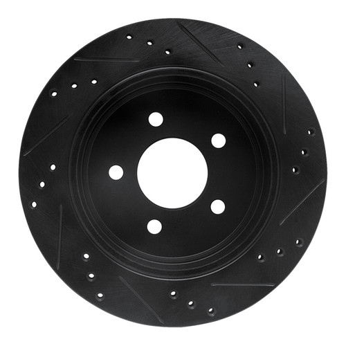 R1 10-11 Ford Ranger (USA/Canada) Rear Left Drilled & Slotted Black Brake Rotor