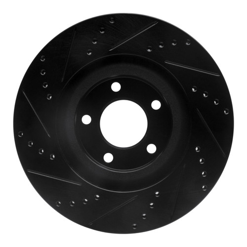 R1 07-15 Ford Edge Front Right Drilled & Slotted Black Brake Rotor