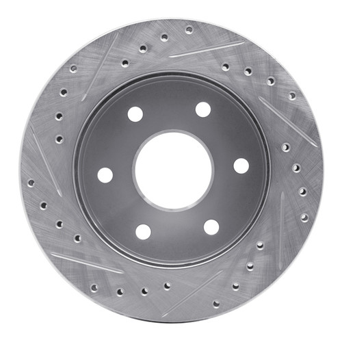 R1 88-00 Cadillac Escalade Front Right Drilled & Slotted Silver Brake Rotor