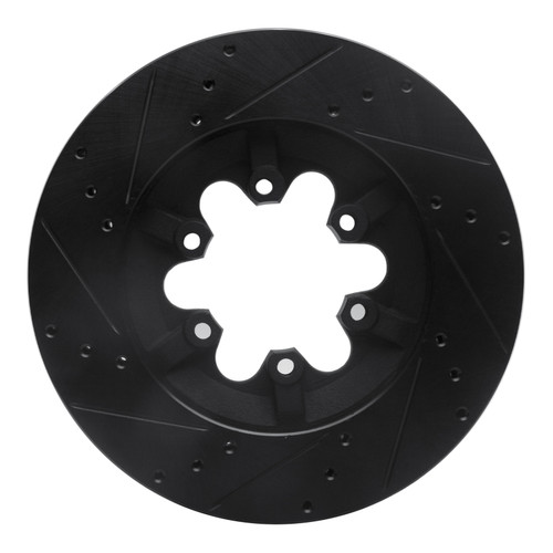 R1 09-12 Chevrolet Colorado Front Right Drilled & Slotted Black Brake Rotor