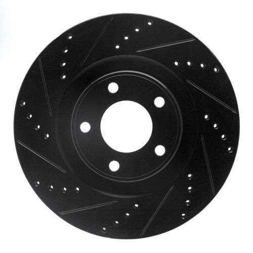 R1 07-15 Ford Edge Front Left Drilled & Slotted Black Brake Rotor