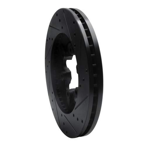 R1 09-12 Chevrolet Colorado Front Left Drilled & Slotted Black Brake Rotor