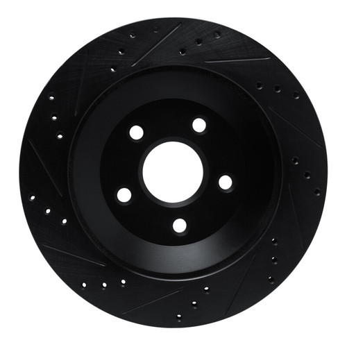 R1 04-07 Ford Freestar Rear Right Drilled & Slotted Black Brake Rotor
