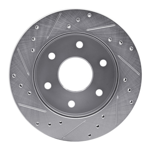 R1 88-91 Chevrolet K1500 Front Right Drilled & Slotted Silver Brake Rotor